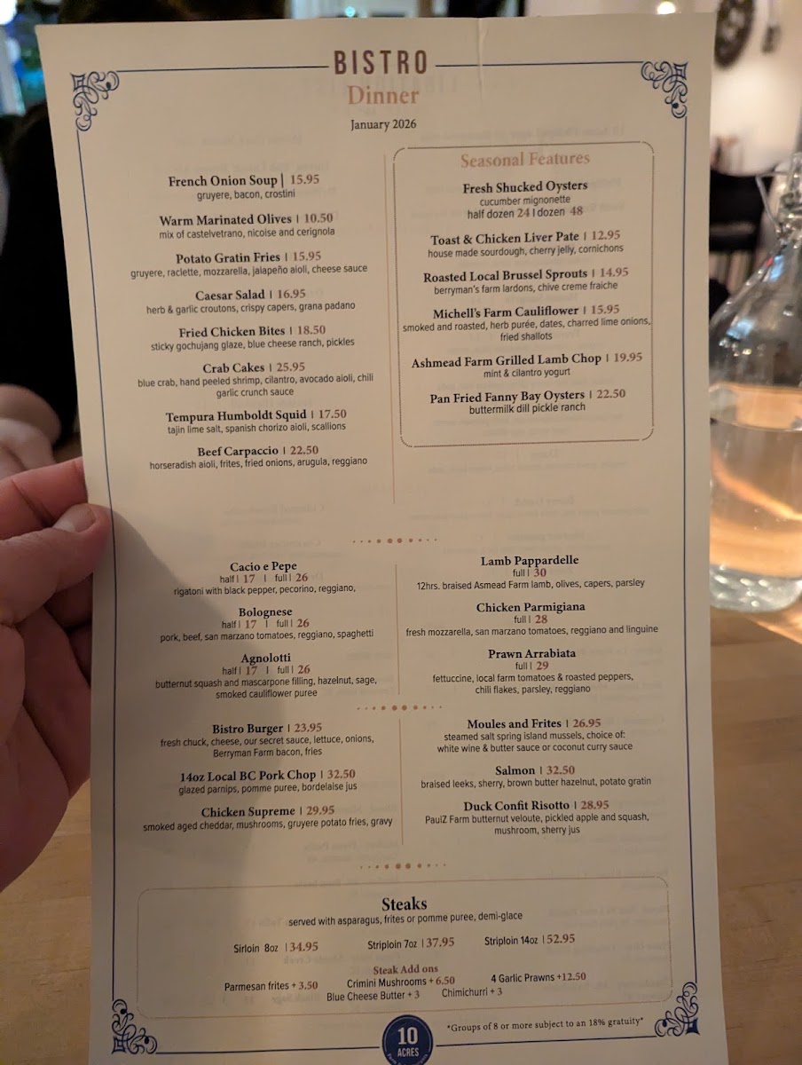 Menu - 10 Acres BistroPhoto Menu6