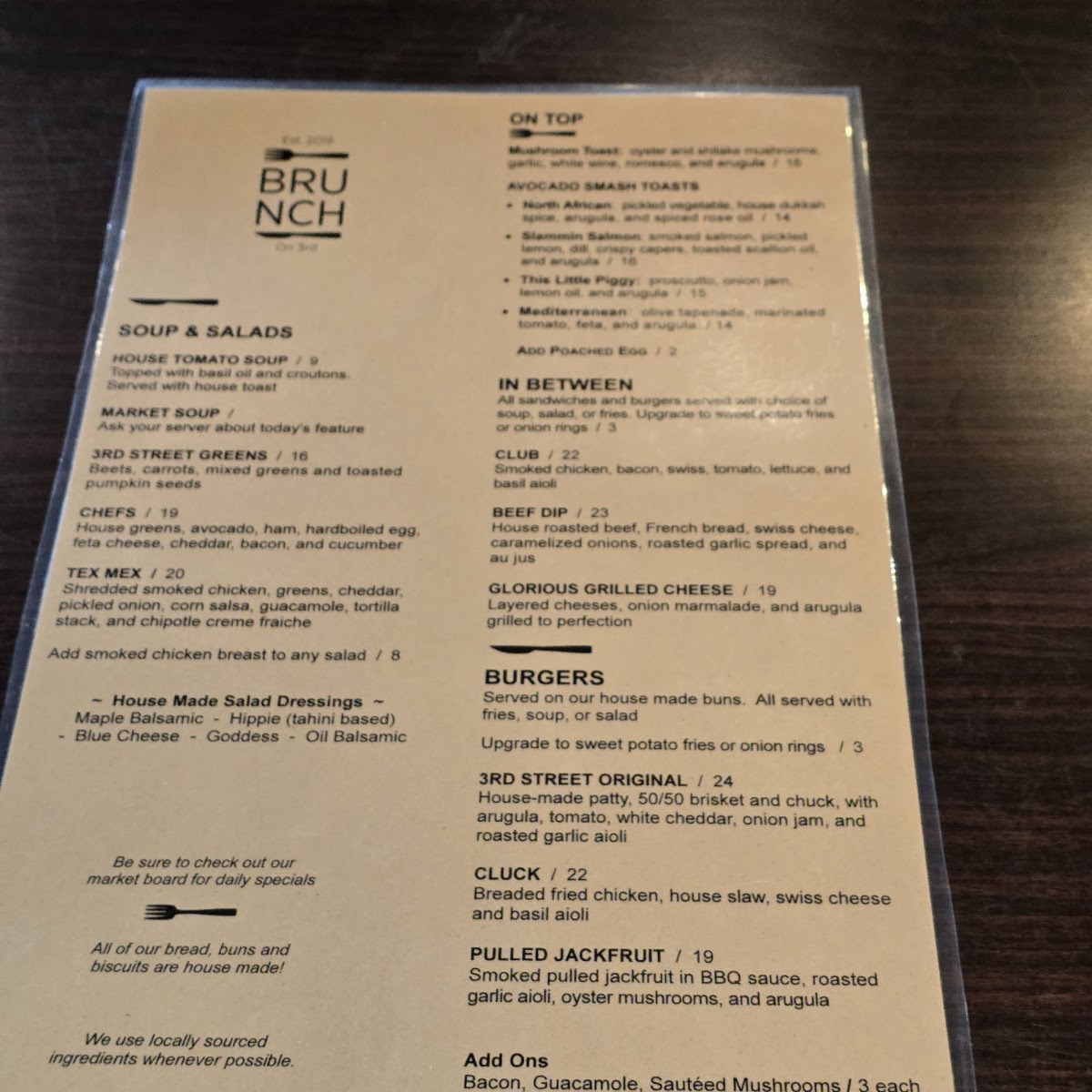 Menu - Brunch On 3RdPhoto Menu4