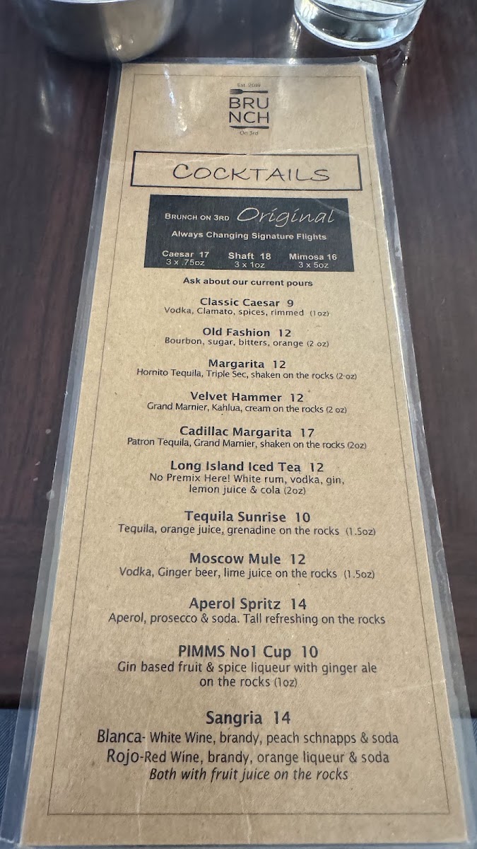 Menu - Brunch On 3RdPhoto Menu6