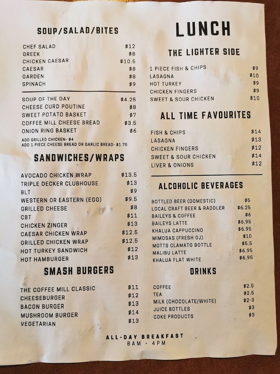 Menu - Coffee Mill RestaurantPhoto Menu5