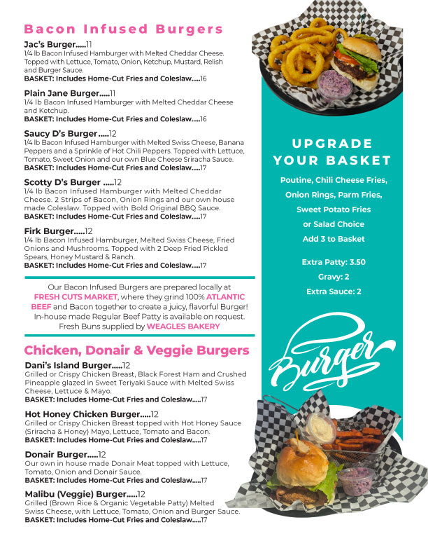 Menu - Jac's Burgers And ShakesPhoto Menu1