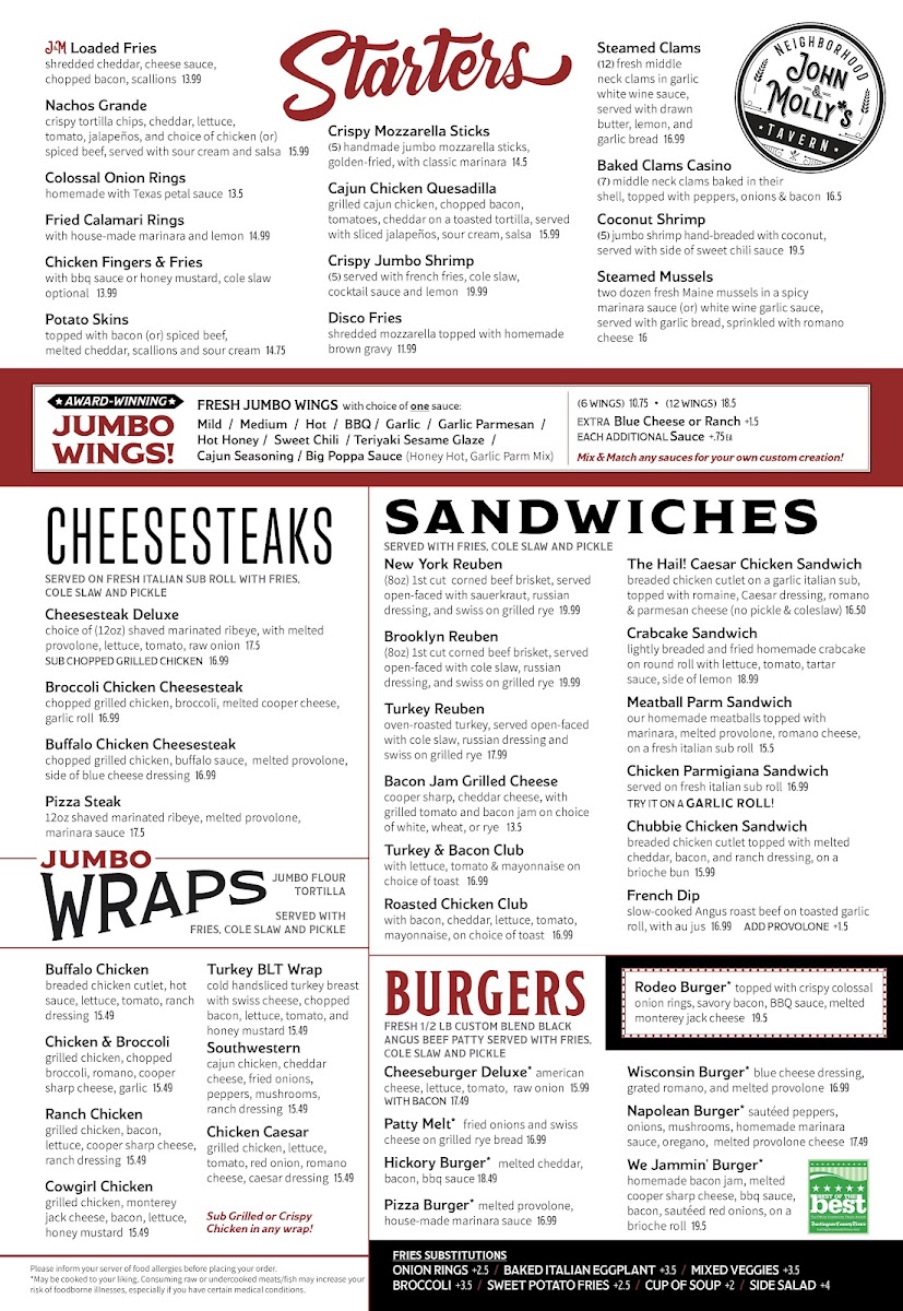 John And Molly's MenuPhoto Menu3