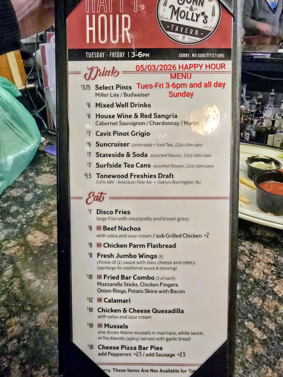 John And Molly's MenuPhoto Menu5