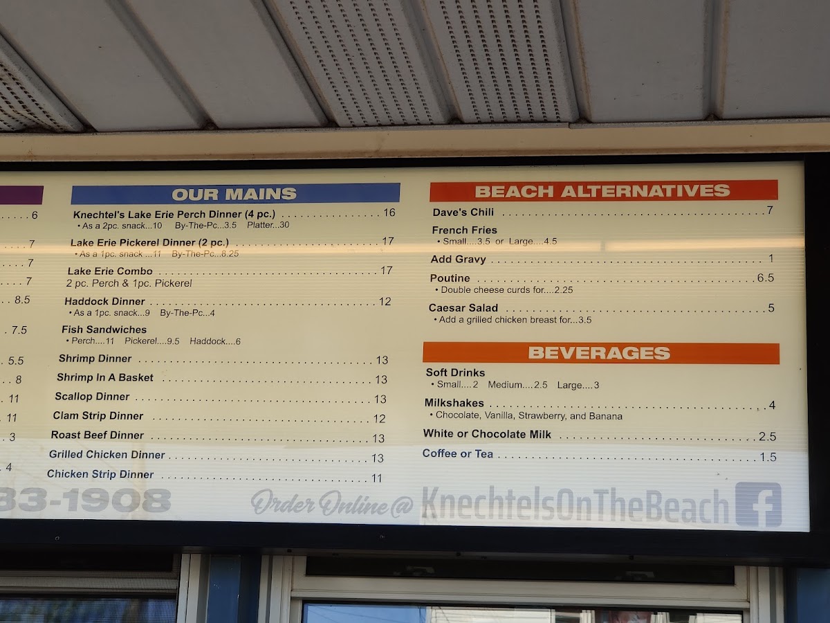 Menu - Knechtel's On The Public BeachPhoto Menu9