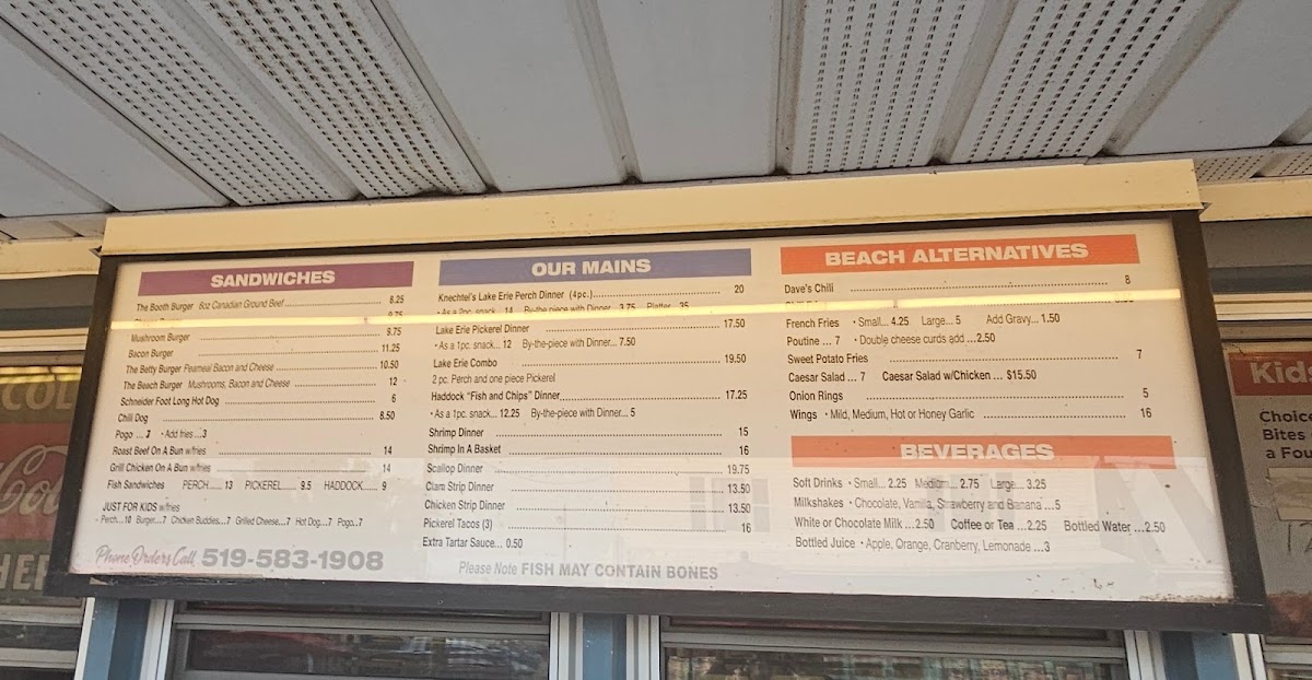 Menu - Knechtel's On The Public BeachPhoto Menu5