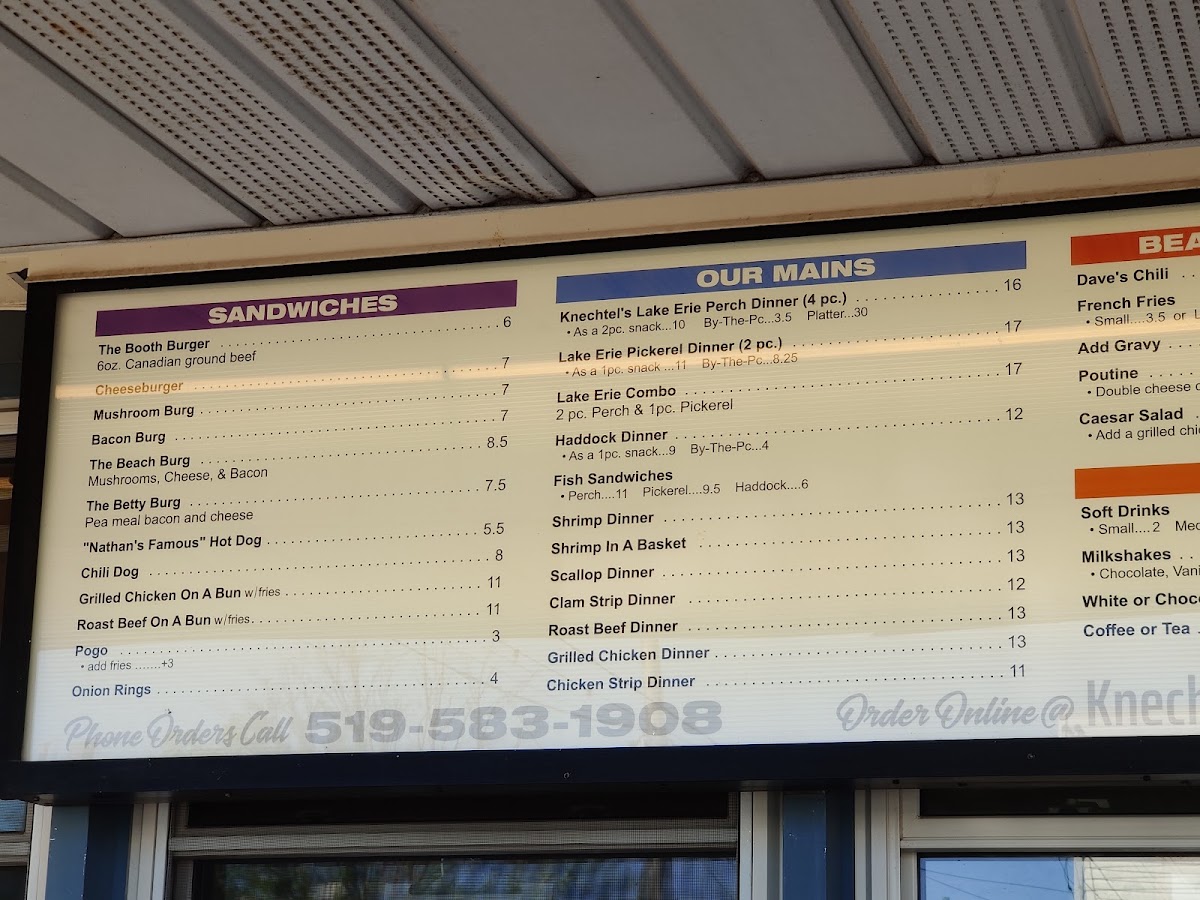 Menu - Knechtel's On The Public BeachPhoto Menu8