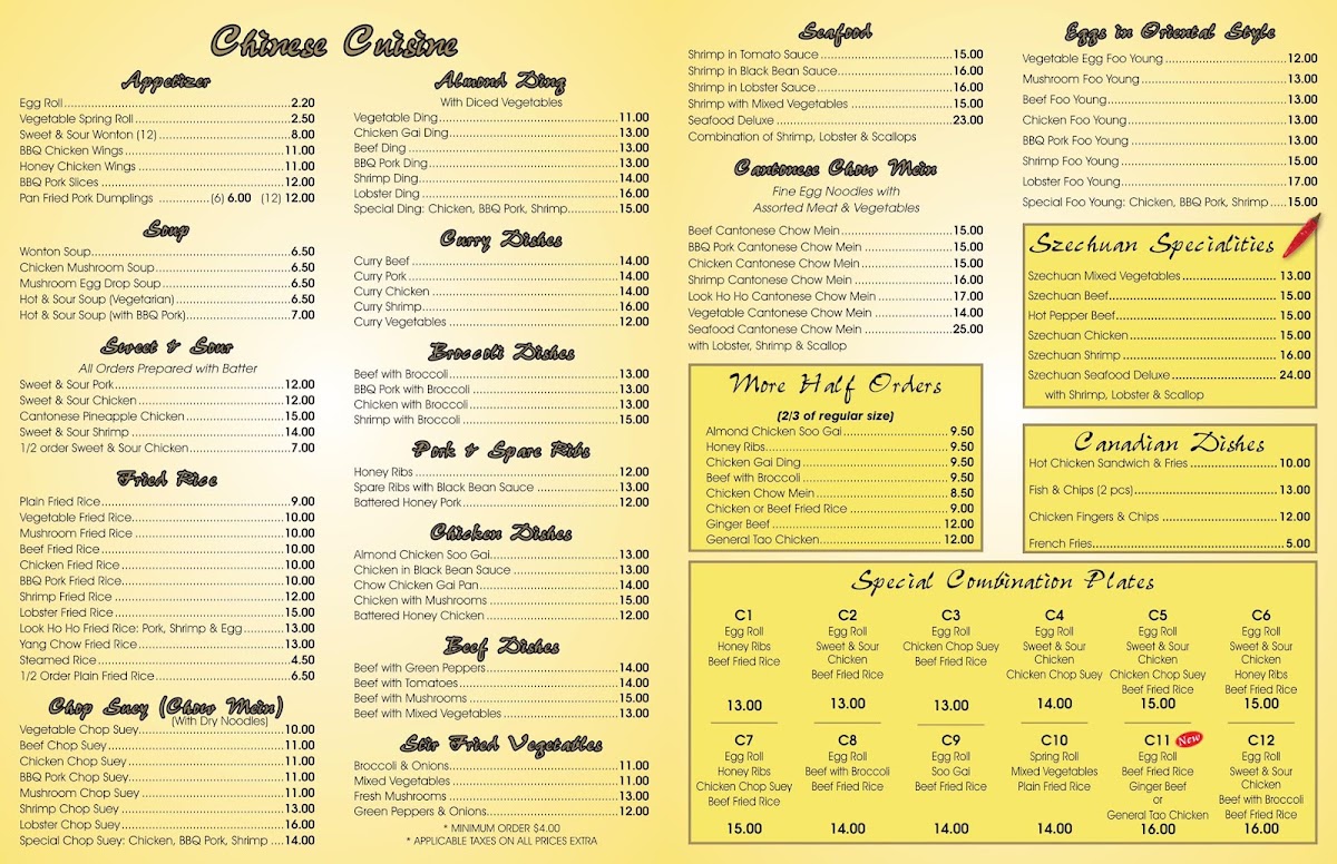 Menu - Look Ho Ho RestaurantPhoto Menu7