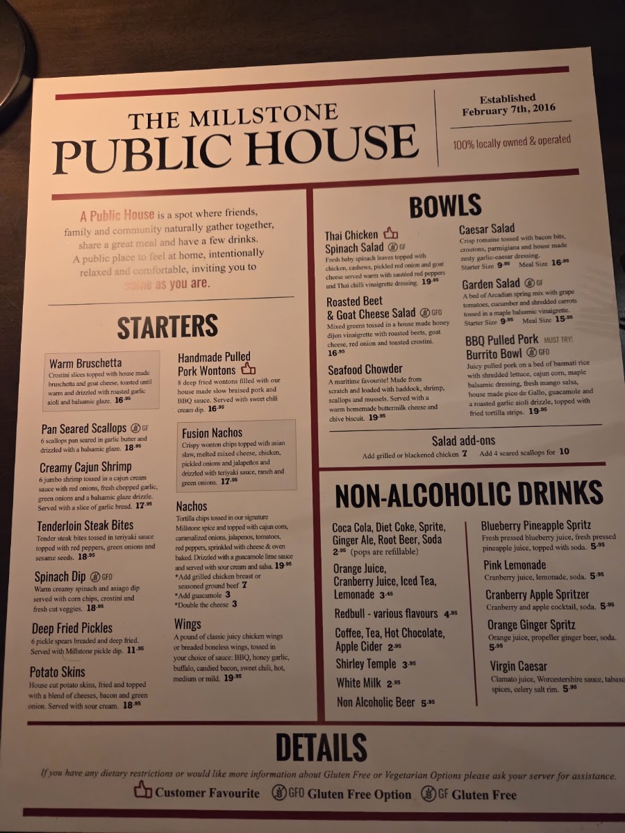 Menu - Millstone Public House DartmouthPhoto Menu7
