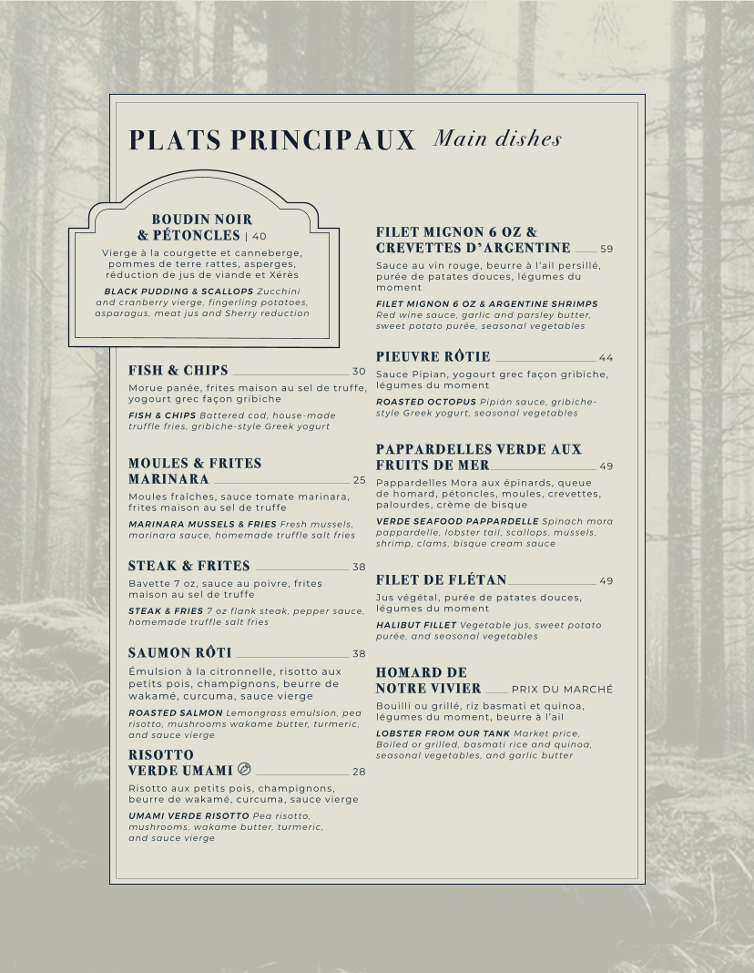 Menu - Restaurant OpheliaPhoto Menu1