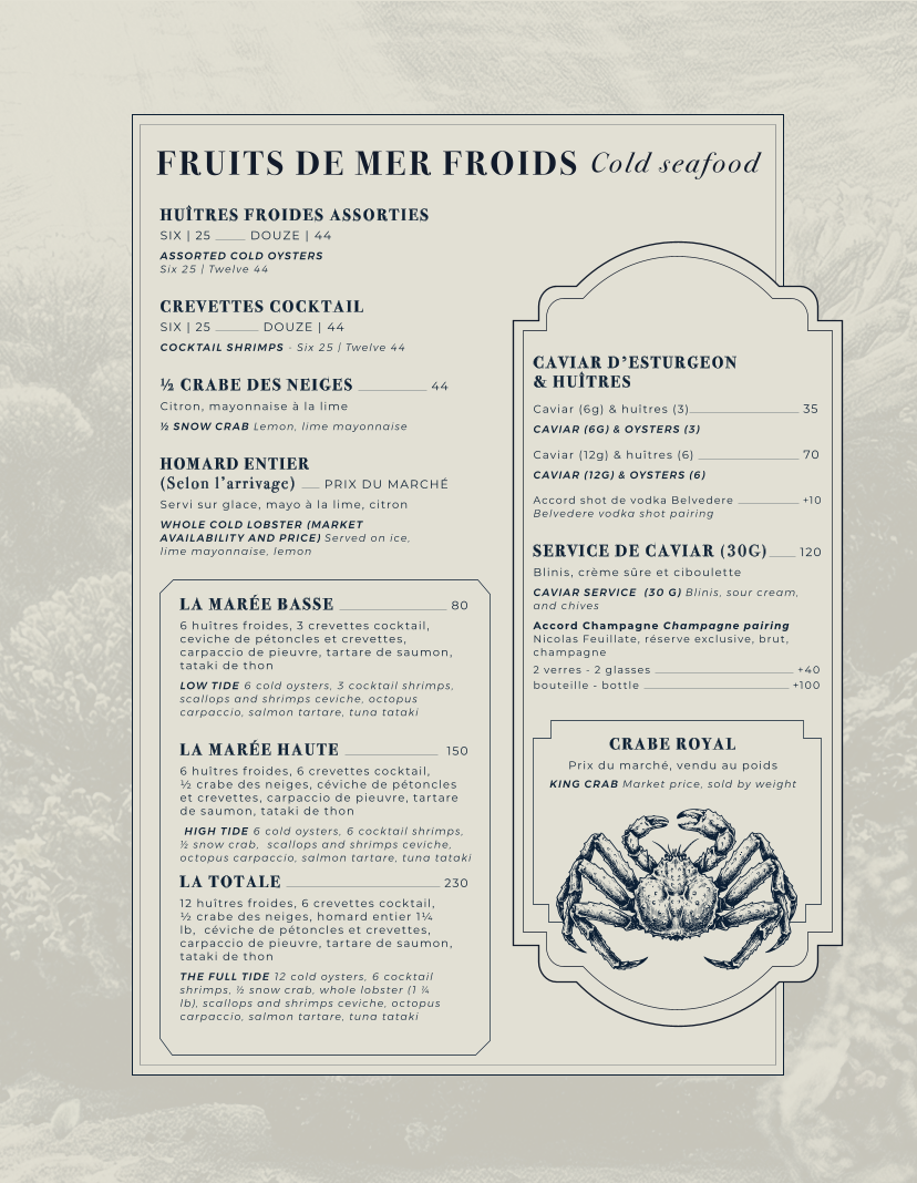 Menu - Restaurant OpheliaPhoto Menu2