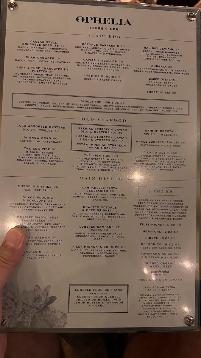 Menu - Restaurant OpheliaPhoto Menu6