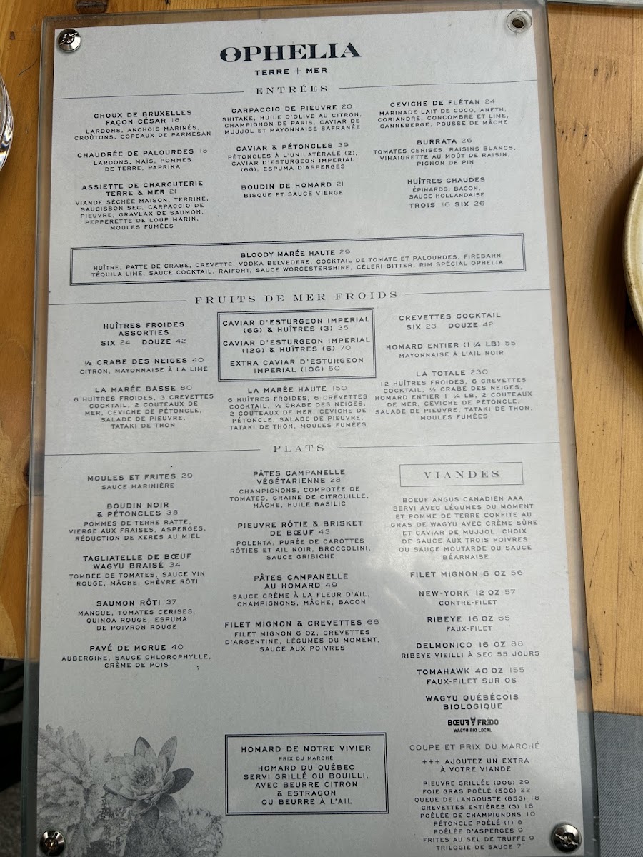 Menu - Restaurant OpheliaPhoto Menu8