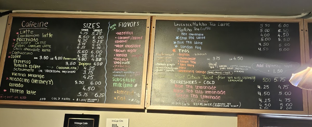 Vintage Cafe MenuPhoto Menu2
